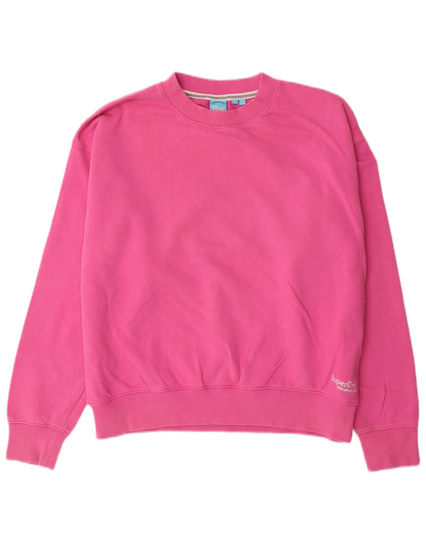 SUPERDRY Damen-Sweatshirt-Pullover in Übergröße, Gr. 14, Größe L, Rosa, Baumwolle