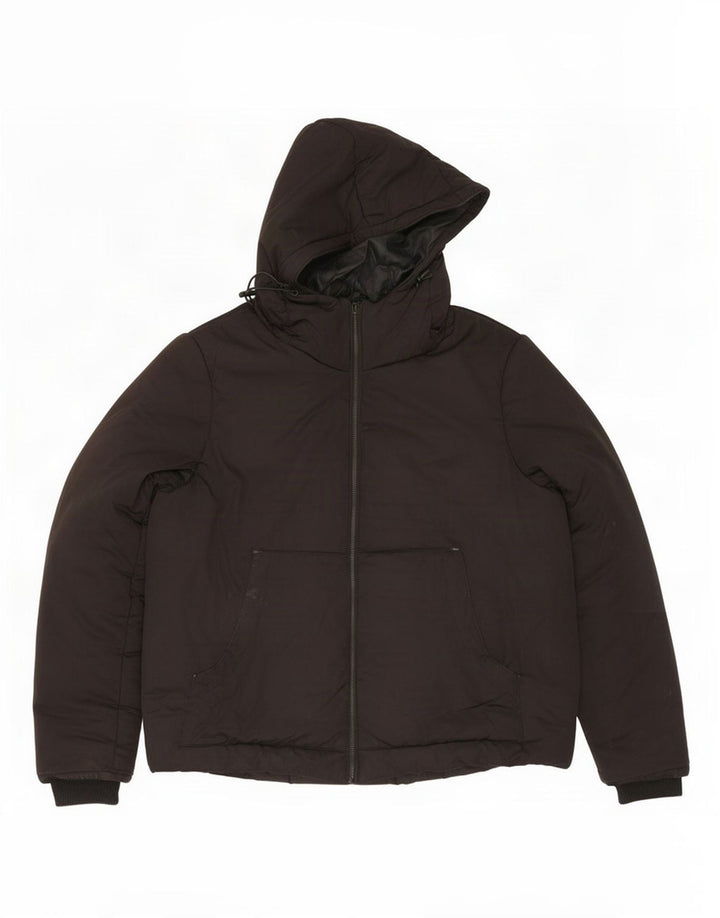 Zara Herren-Jacke mit Kapuze, gepolstert, UK 38, Mittelschwarz, Polyester