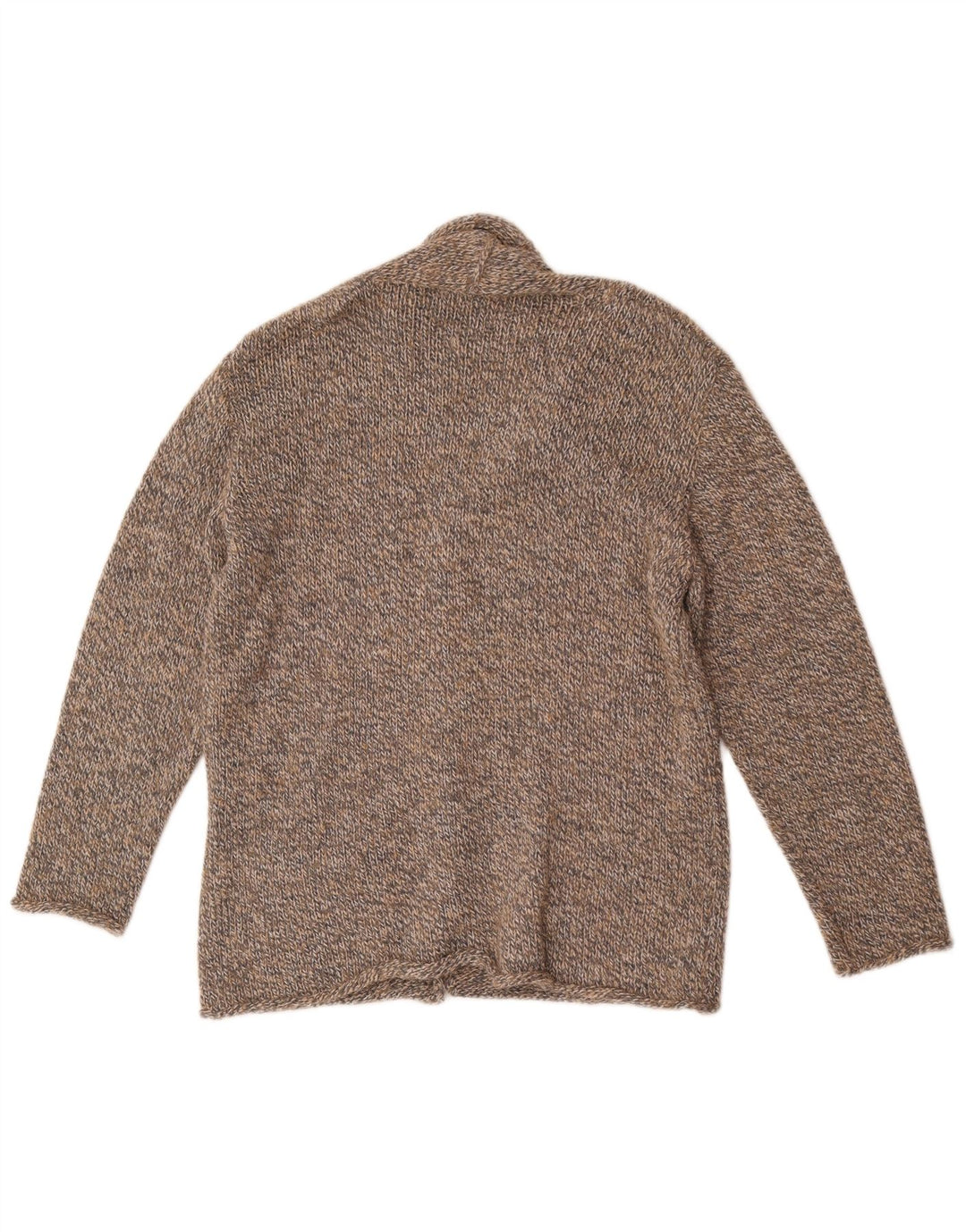 Laura Patrizia Herren-Strickjacke aus mittelbraun gesprenkelter Wolle