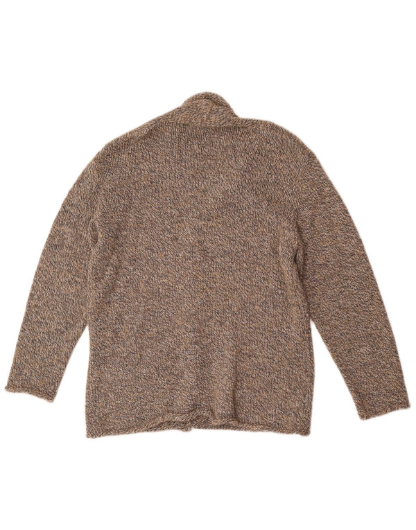 Laura Patrizia Herren-Strickjacke aus mittelbraun gesprenkelter Wolle