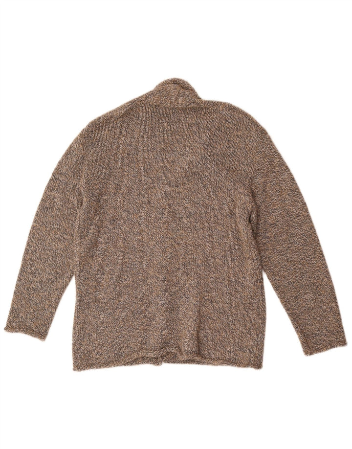 Laura Patrizia Herren-Strickjacke aus mittelbraun gesprenkelter Wolle