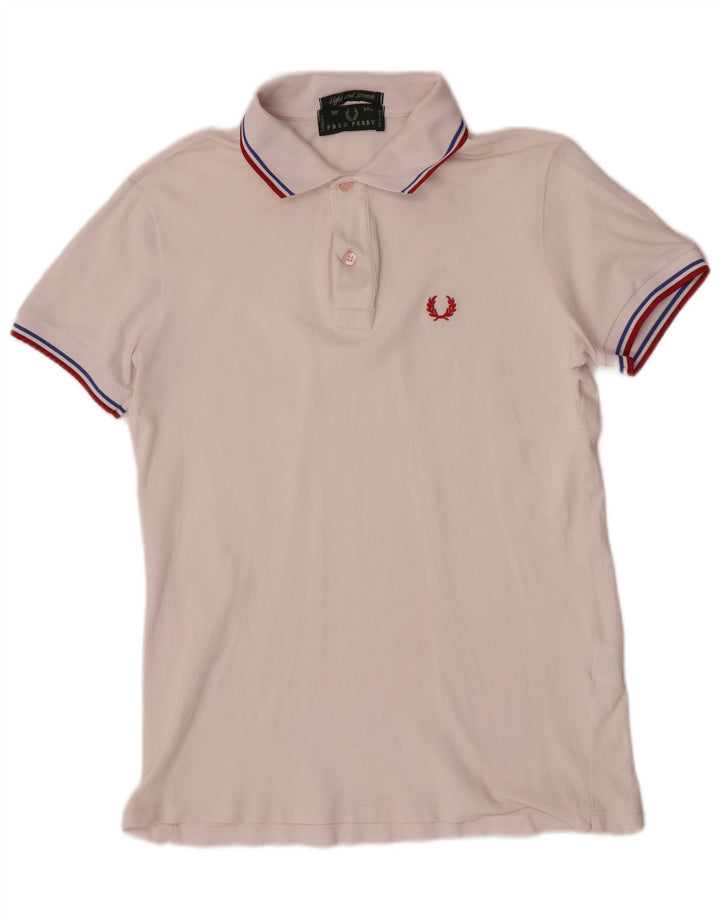 Fred Perry Herren-Poloshirt, klein, weiß gestreift, Baumwolle
