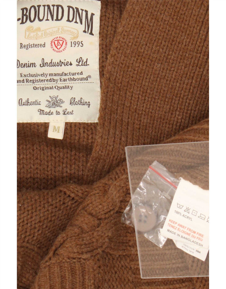 Vintage Herren Cardigan Pullover Mittelbraun Polyacryl