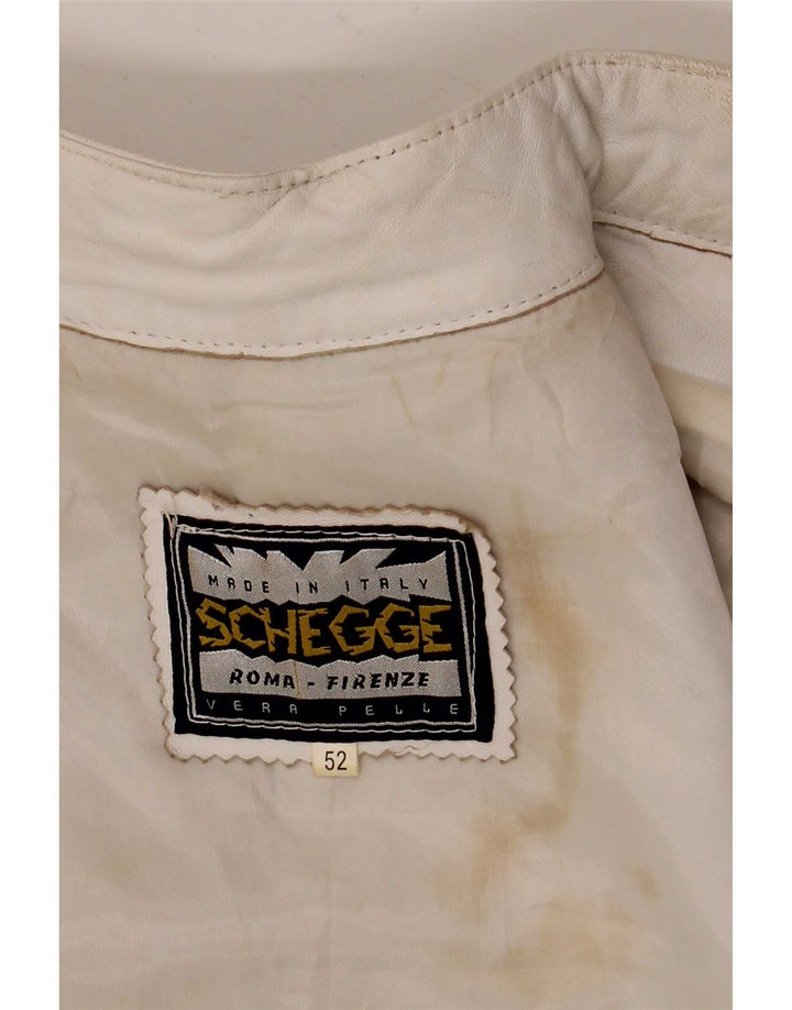 Schegge Damen Leder Racer Jacke IT 52 2XL Weiß