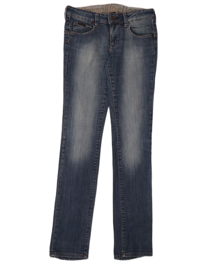 Calvin Klein Damen Slim Jeans W27 L34 Blaue Baumwolle