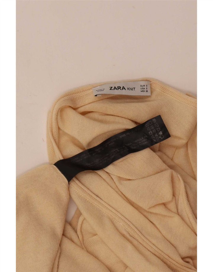 Zara Womens Batwing Oversized Bluse Top UK 10 Small Beige Baumwolle