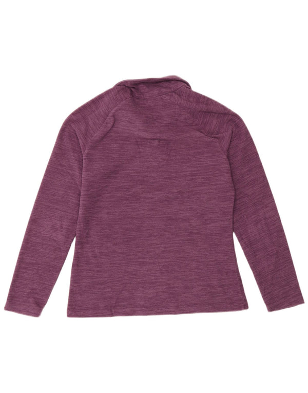 Mountain Warehouse Womens Zip Neck Fleece Jumper UK 10 Small Purple Flecked