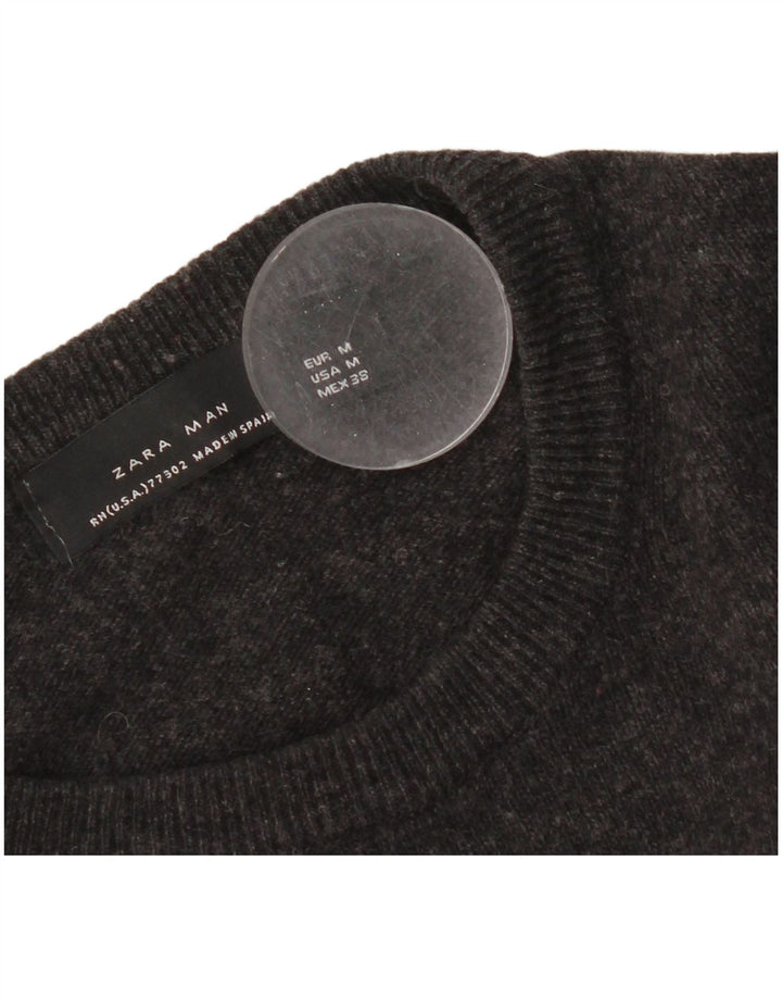 Zara Herren-Pullover mit Rundhalsausschnitt, Mittelschwarz
