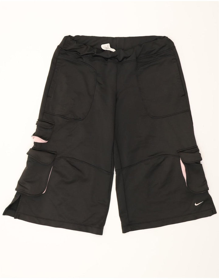 NIKE Damen Bermuda Sport Shorts US 4/6 Small Schwarz Polyester