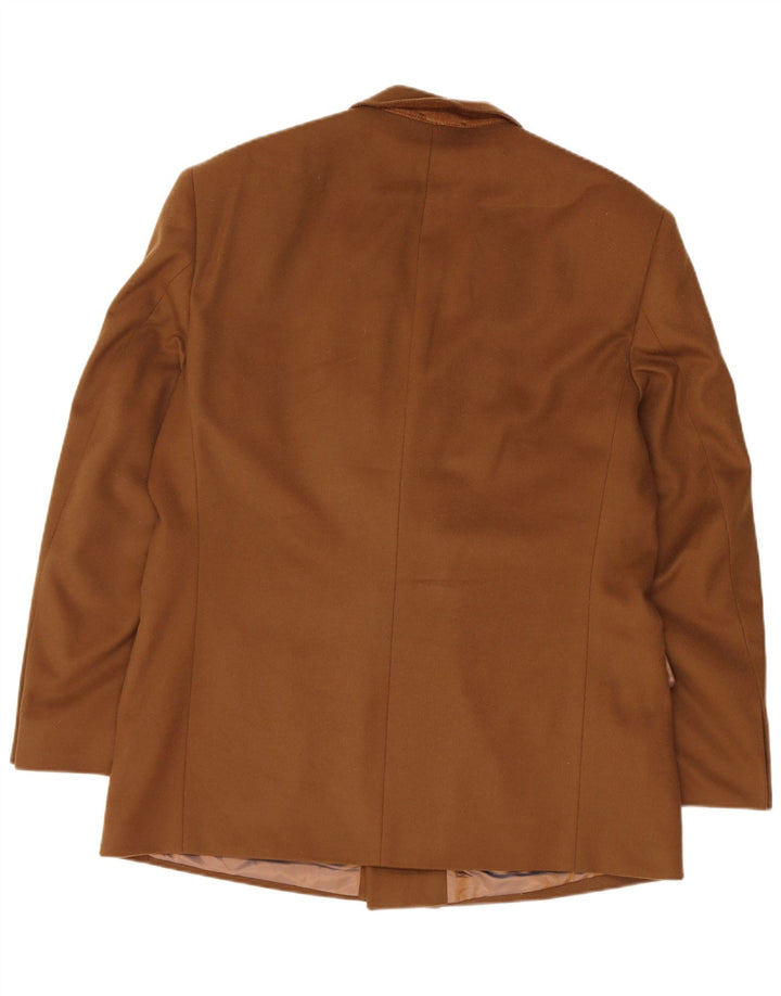 Vintage Herren Zweireiher Blazer Jacke IT 52 XL Braune Schurwolle