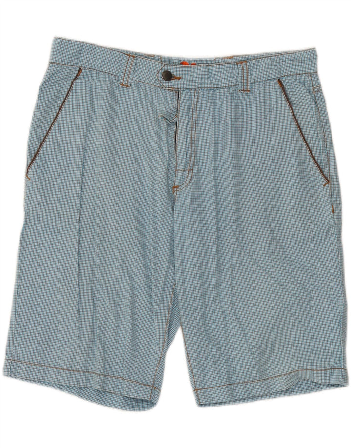 Sundek Herren-Chinoshorts W33, groß, blau kariert, Baumwolle