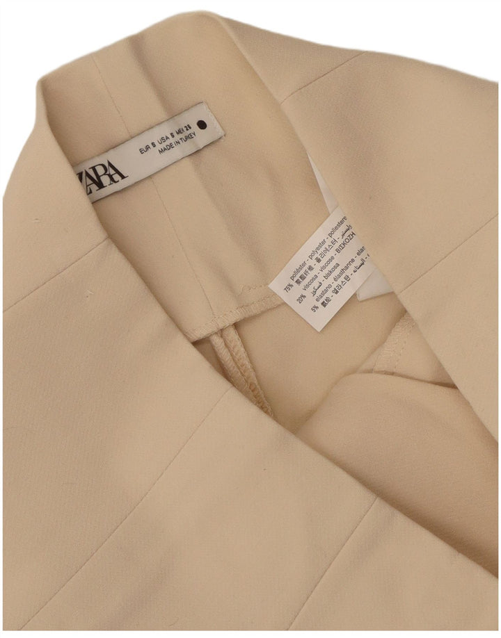 Zara Skinny-Hose für Damen, Größe S, W26, L28, Beige, Polyester