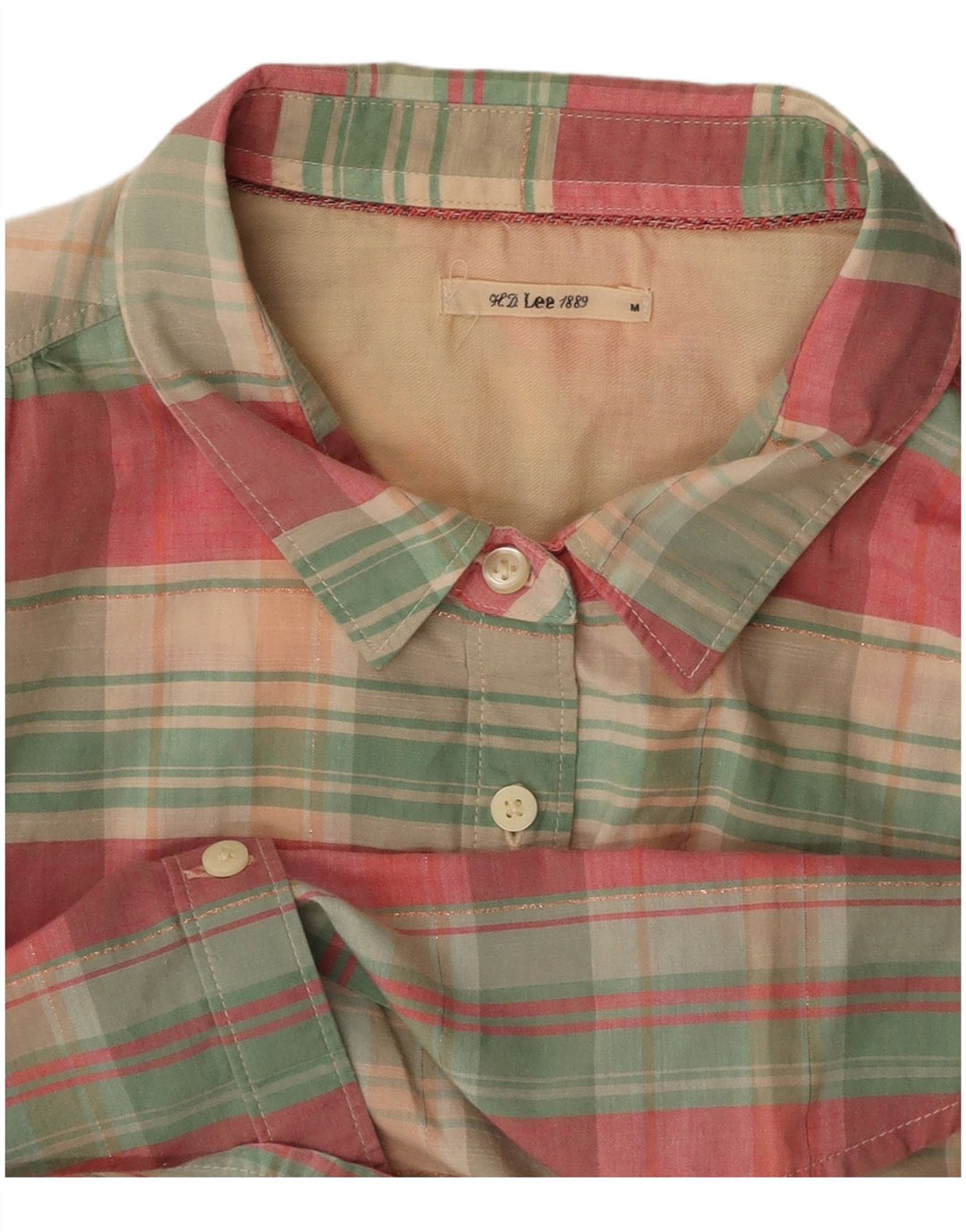 LEE Damen Kurzarmhemd UK 12 Medium Mehrfarbig kariert