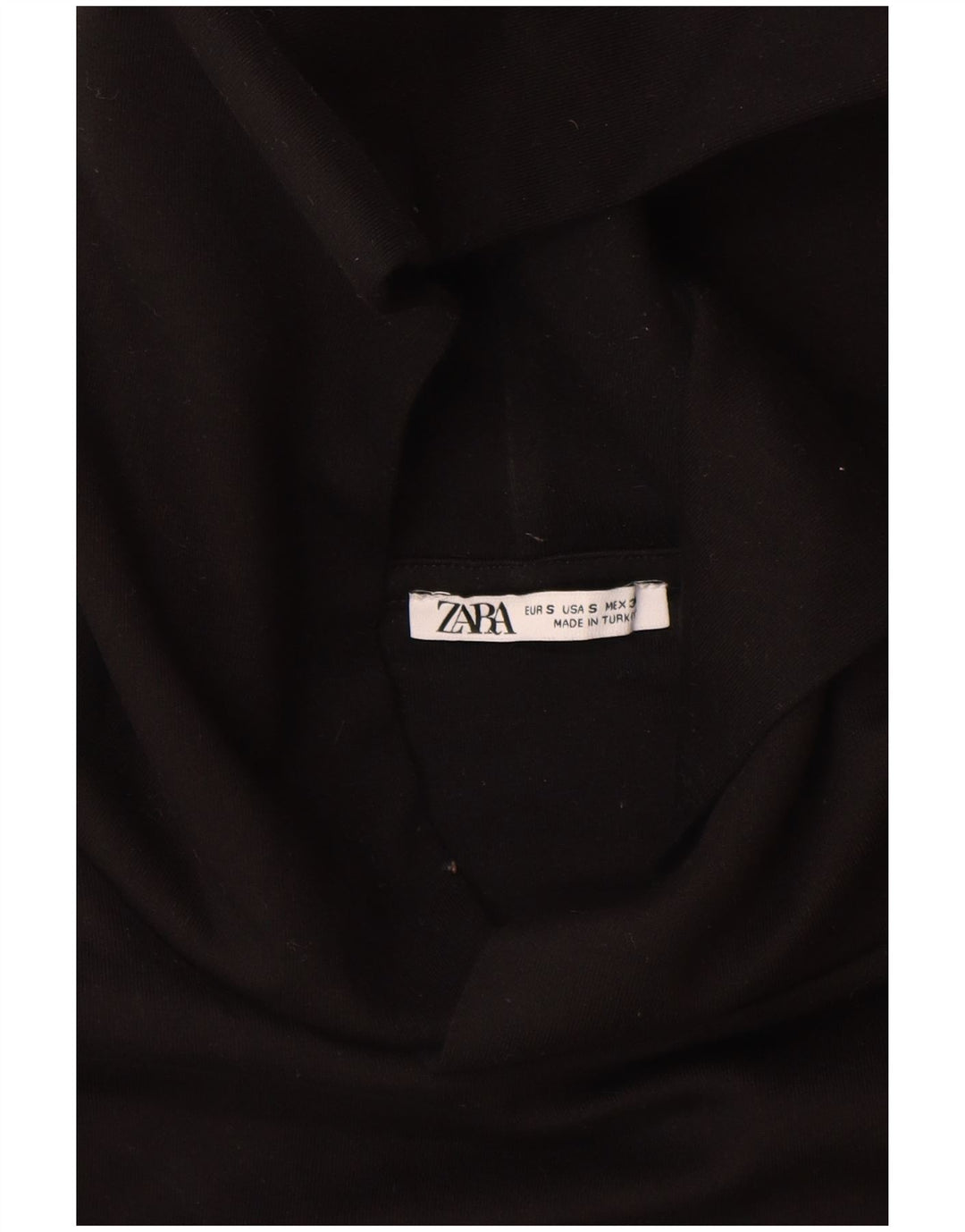 Zara Herren Kapuzenpullover, Größe S, schwarze Baumwolle