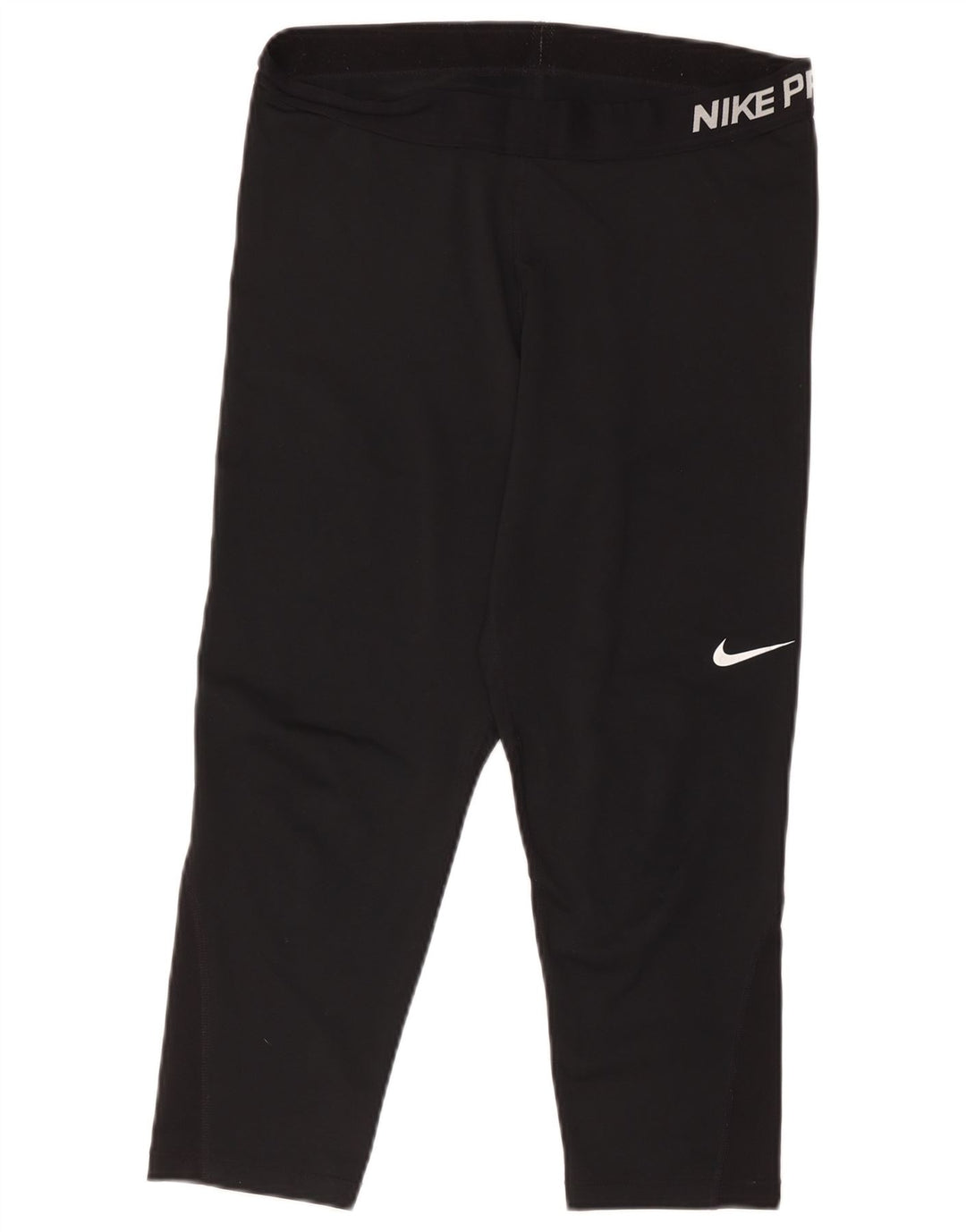 Nike Womens Dri Fit Graphic Capri Leggings UK 18 XL Schwarz Polyester
