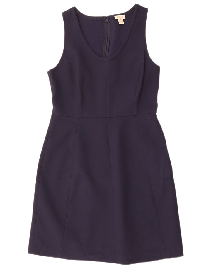 J. CREW Damen ärmelloses A-Linien-Kleid US 6 Medium Marineblau Polyester