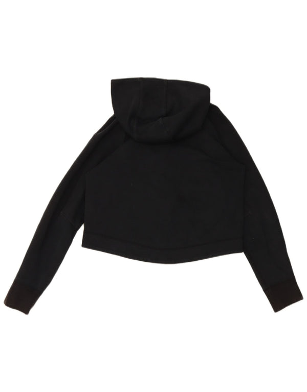 Nike Damen-Pullover mit übergroßem Reißverschluss und Kapuze, UK 6, XS, schwarze Baumwolle