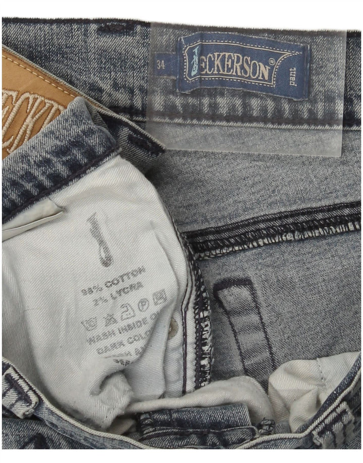 Jeckerson Herren Straight Jeans W34 L33 Blaue Baumwolle
