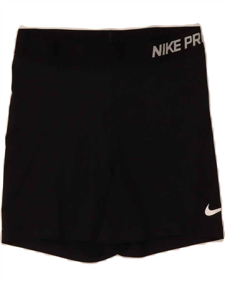 NIKE Womens Graphic Sport Shorts UK 12 Medium  Black Vintage Nike and Second-Hand Nike from Messina Hembry 