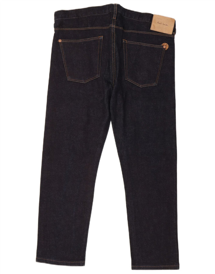 PAUL SMITH Herren Straight Jeans W32 L25 Marineblaue Baumwolle