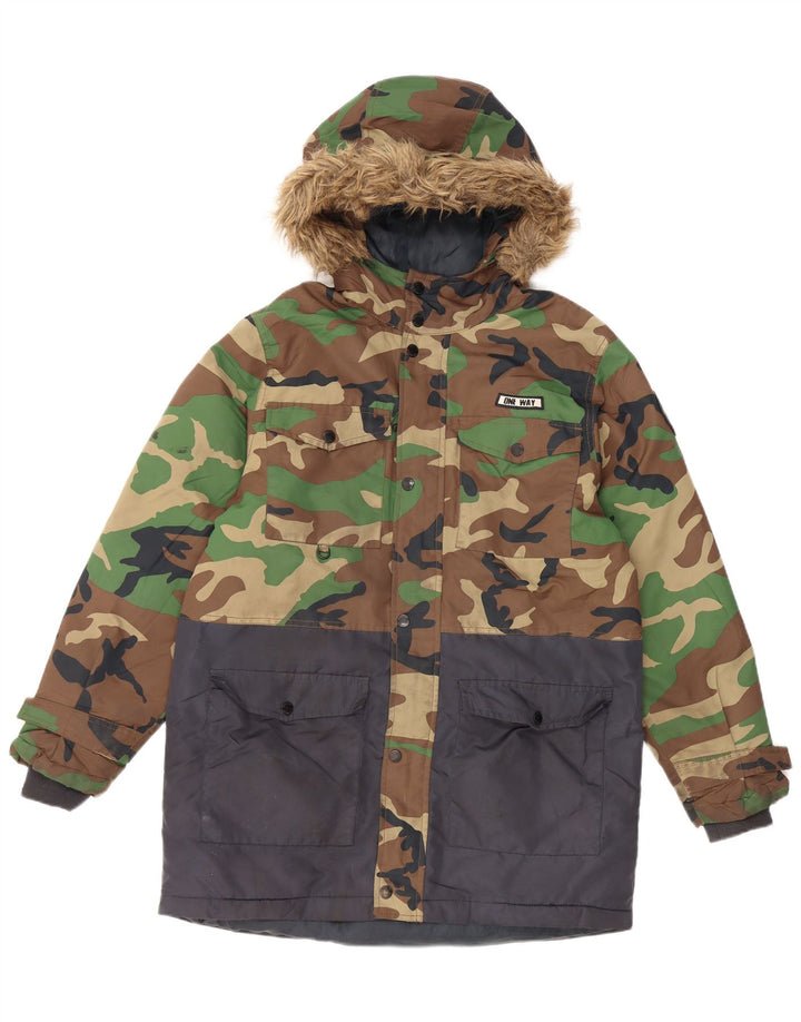 Zara Parka-Jacke mit Kapuze für Jungen, 13–14 Jahre, mehrfarbig, Camouflage