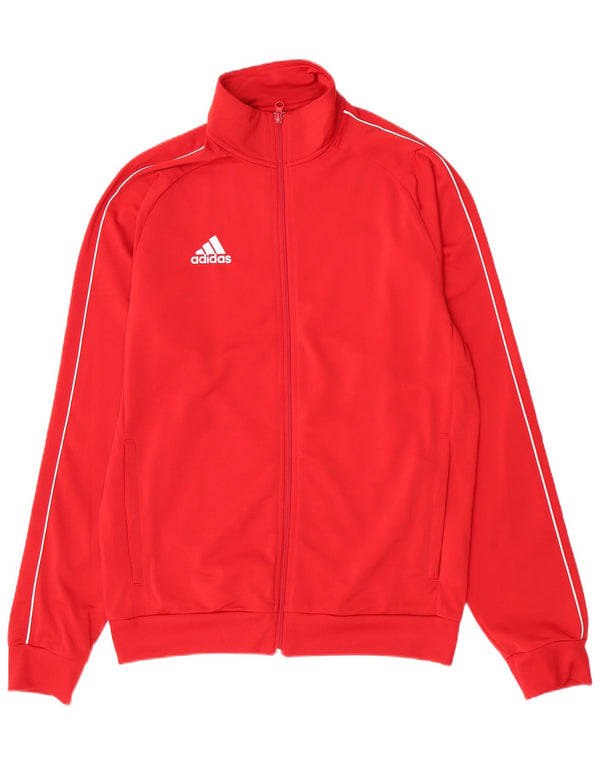 Adidas Herren-Trainingsanzug-Top-Jacke aus mittelrotem Polyester