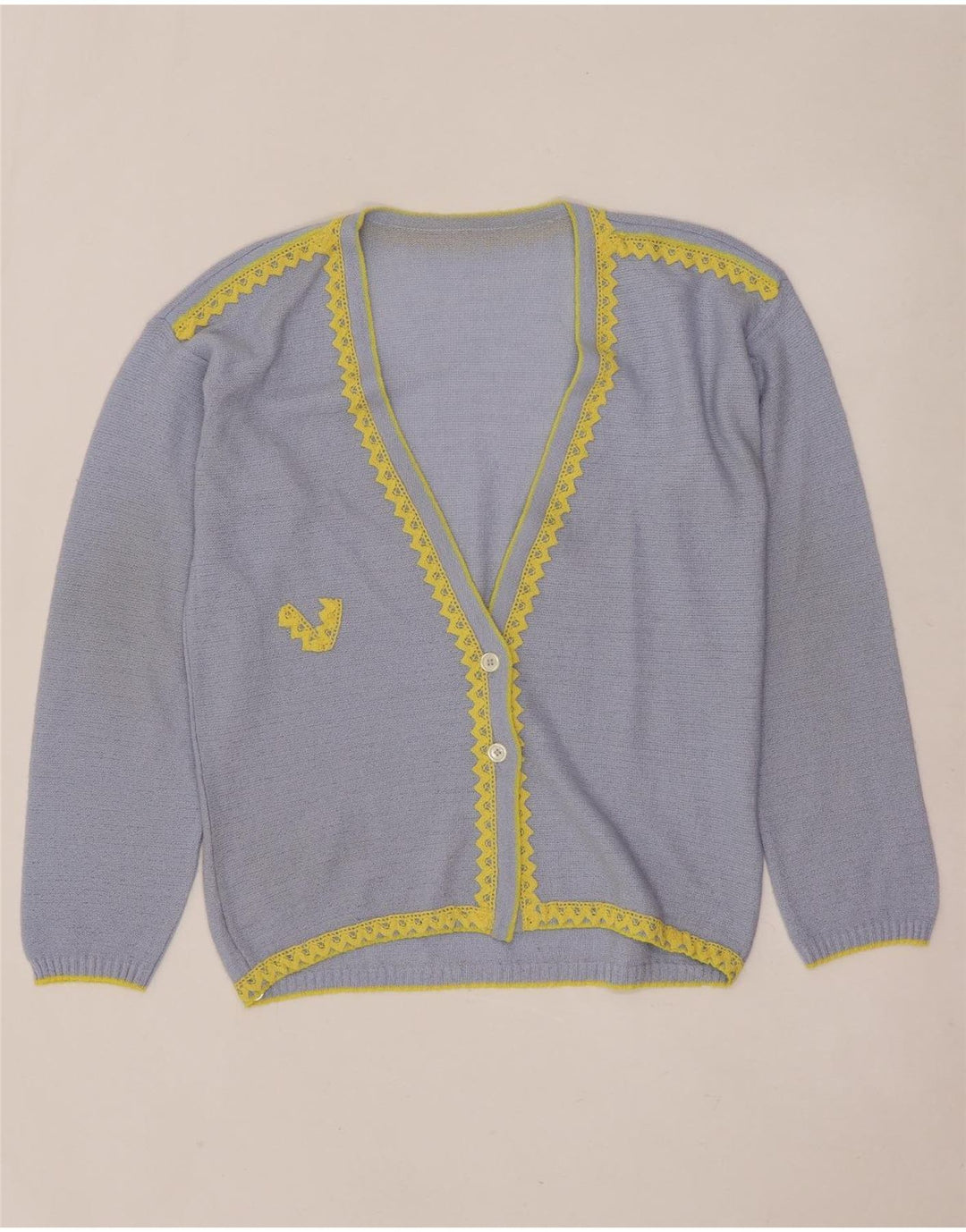 Vintage Damen Cardigan Pullover UK 14 Mittelblau