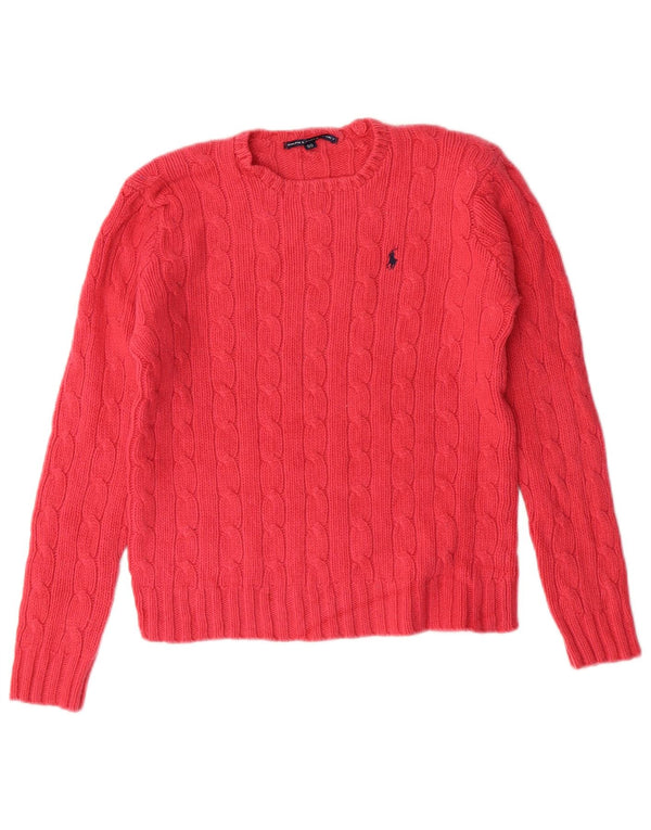 RALPH LAUREN Mädchen-Pullover mit Rundhalsausschnitt, 9–10 Jahre, Rosa