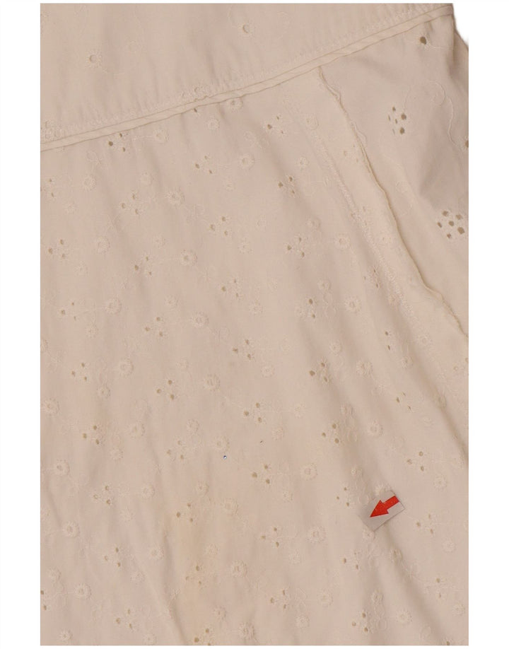 Playlife Damen A-Linienrock IT 42 Medium W30 Weiße Baumwolle