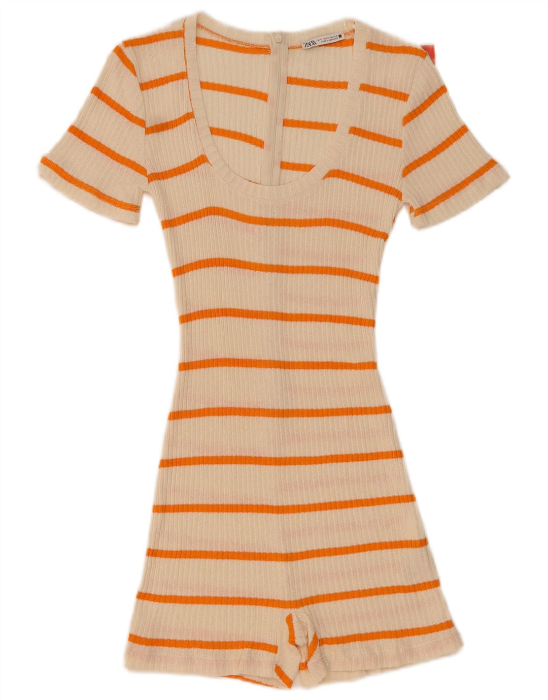 Playsuit für Damen von Zara, Gr. 8, klein, weiß gestreift