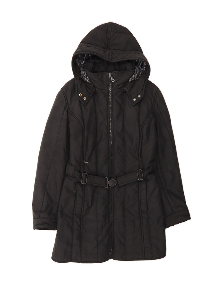 REFRIGIWEAR Womens Hooded Padded Coat UK 10 Small Black Nylon Vintage Refrigiwear and Second-Hand Refrigiwear from Messina Hembry 