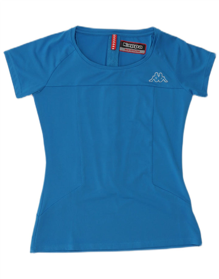 Kappa Damen T-Shirt Top UK 12 Mittelblaues Polyester
