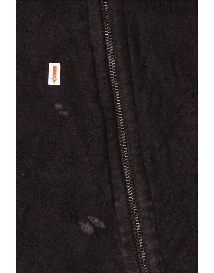 REPLAY Womens Tracksuit Top Jacket UK 14 Large Black Cotton