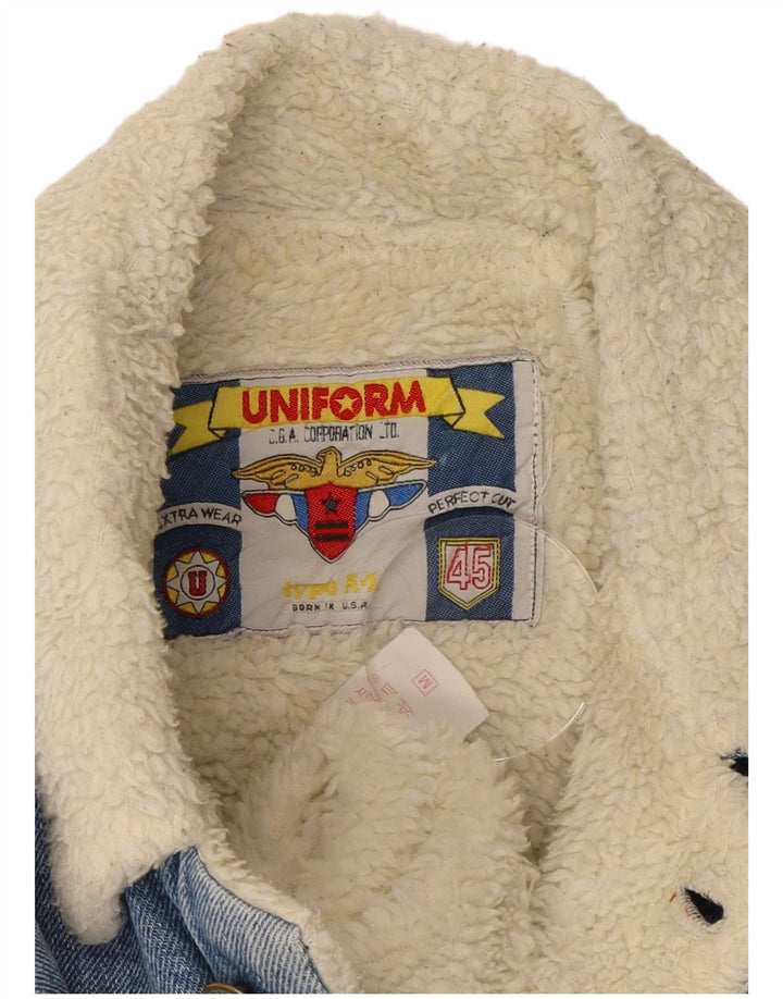 Uniform Herren Sherpa Loose Fit Jeansjacke UK 38 Mittelblau
