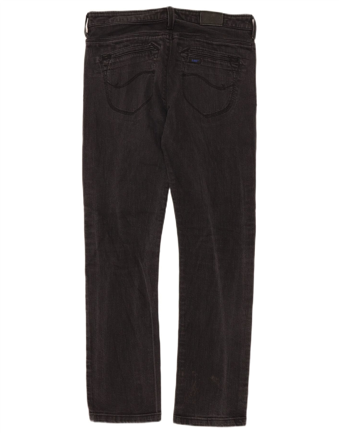 Lee Damen Straight Jeans W29 L30 Schwarze Baumwolle