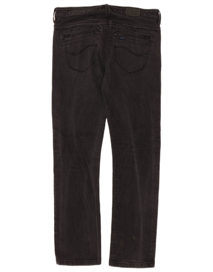 Lee Damen Straight Jeans W29 L30 Schwarze Baumwolle