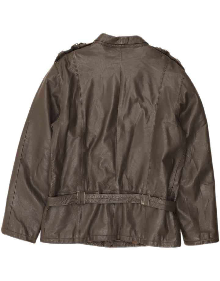 Vintage Herren Militärlederjacke IT 52 XL Grau