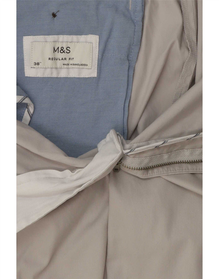 Marks & Spencer Herren-Chinohose mit normaler Passform, W38 L29, graue Baumwolle