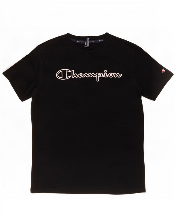 Champion Herren-T-Shirt mit Grafik, mittelschwarze Baumwolle
