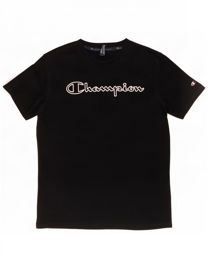Champion Herren-T-Shirt mit Grafik, mittelschwarze Baumwolle