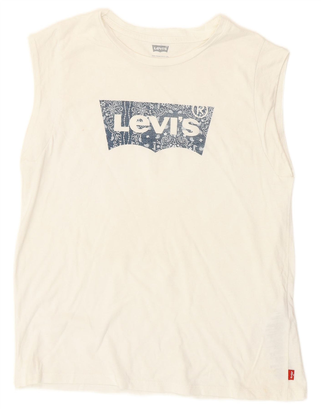 Levi's Mädchen-Trägershirt mit Grafik, 11–12 Jahre, weiße Baumwolle