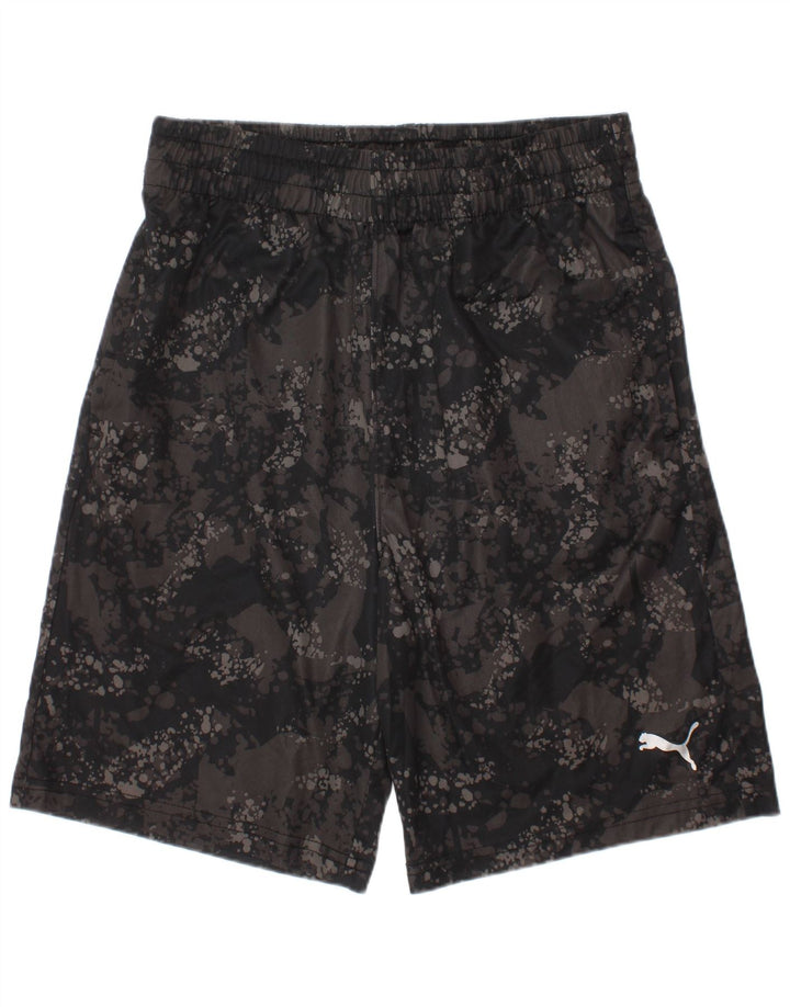 Puma Sportshorts für Jungen, 10–11 Jahre, mittelgraues Camouflage-Polyester