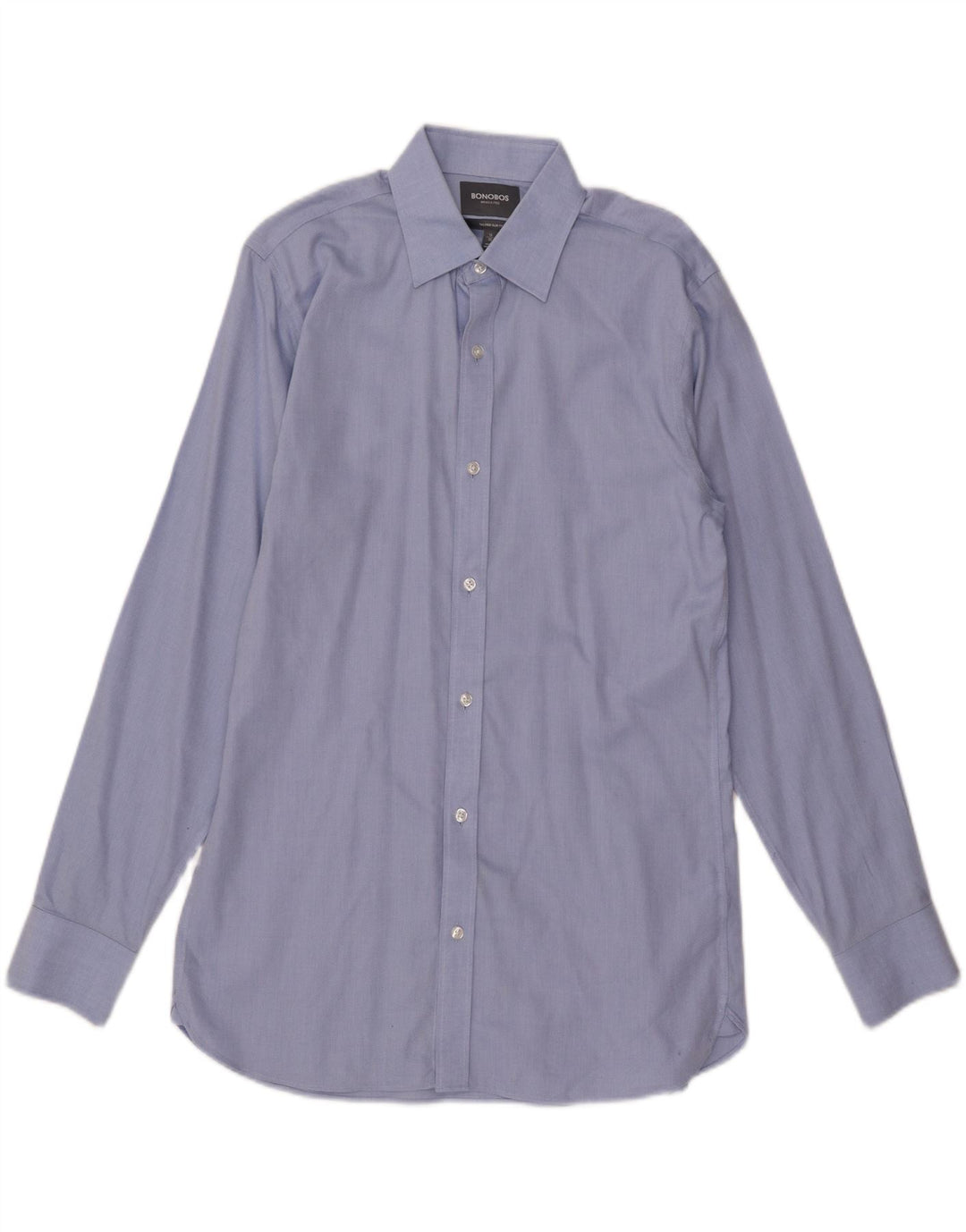 BONOBOS Maßgeschneidertes Slim-Fit-Hemd für Herren, Größe 16, groß, blaue Baumwolle