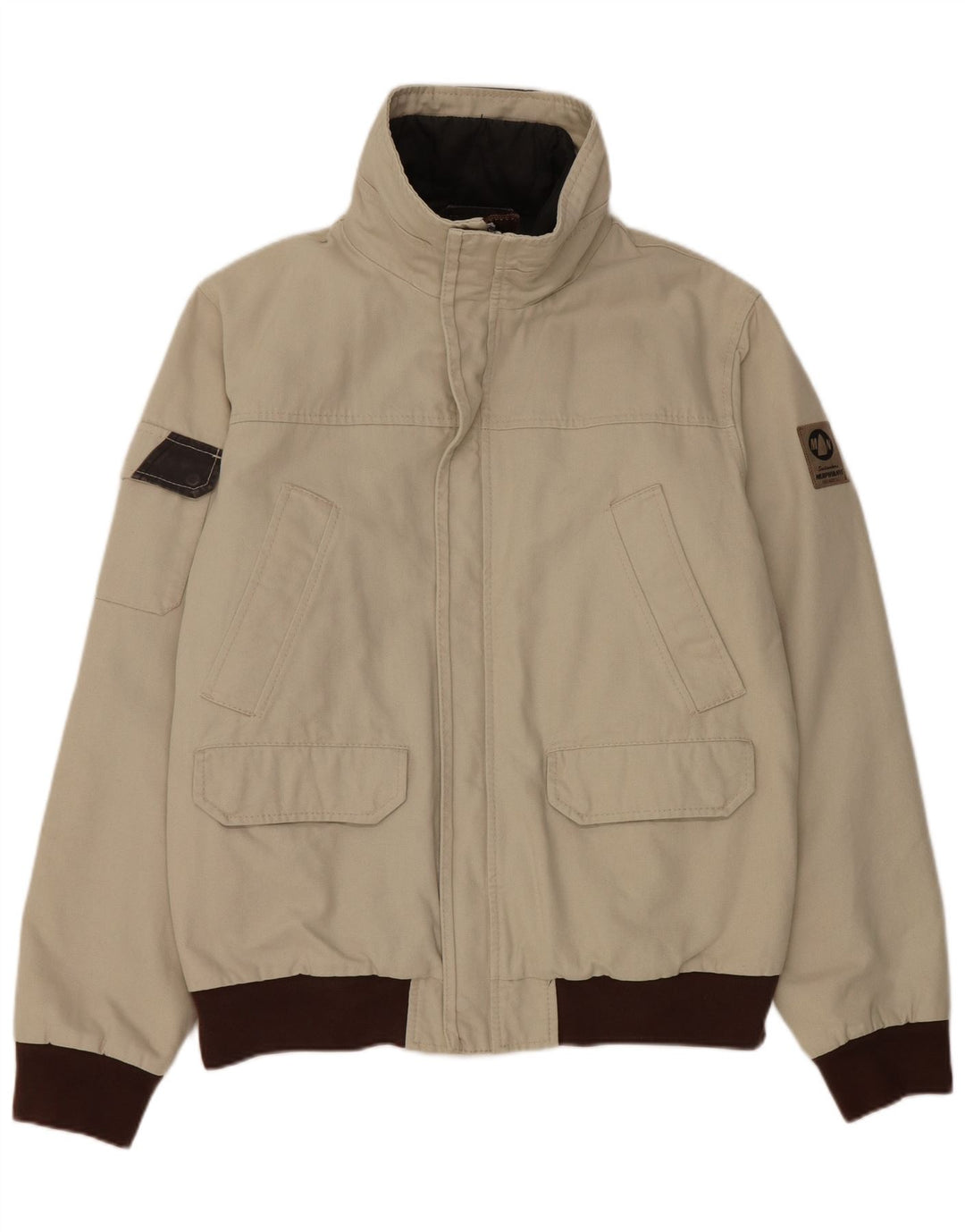 Murphy & Nye Herren Sailmakers Bomberjacke UK 42 XL Graue Colourblock-Baumwolle