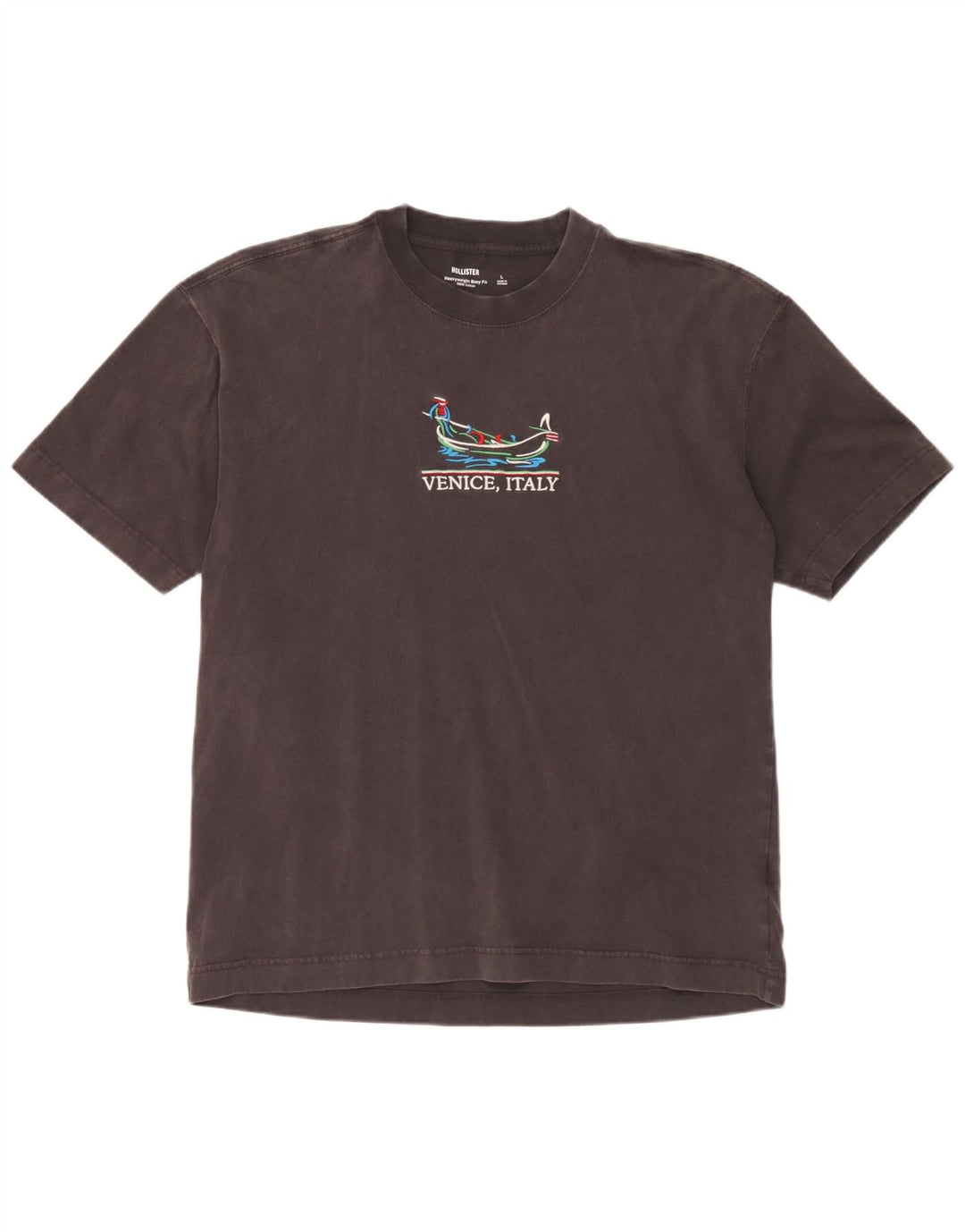 Hollister Herren-T-Shirt mit Grafik, Größe L, Grau, Baumwolle
