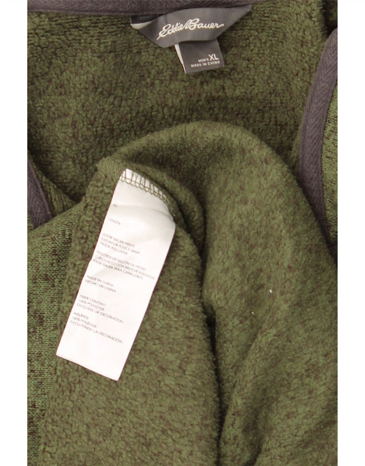 EDDIE BAUER Mens Button Neck Sweatshirt Jumper XL Green Flecked Vintage Eddie Bauer and Second-Hand Eddie Bauer from Messina Hembry 