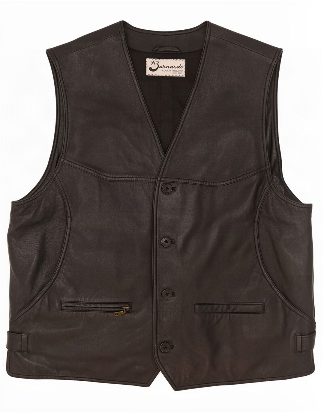 Barnardo Herren Lederweste Medium Schwarz