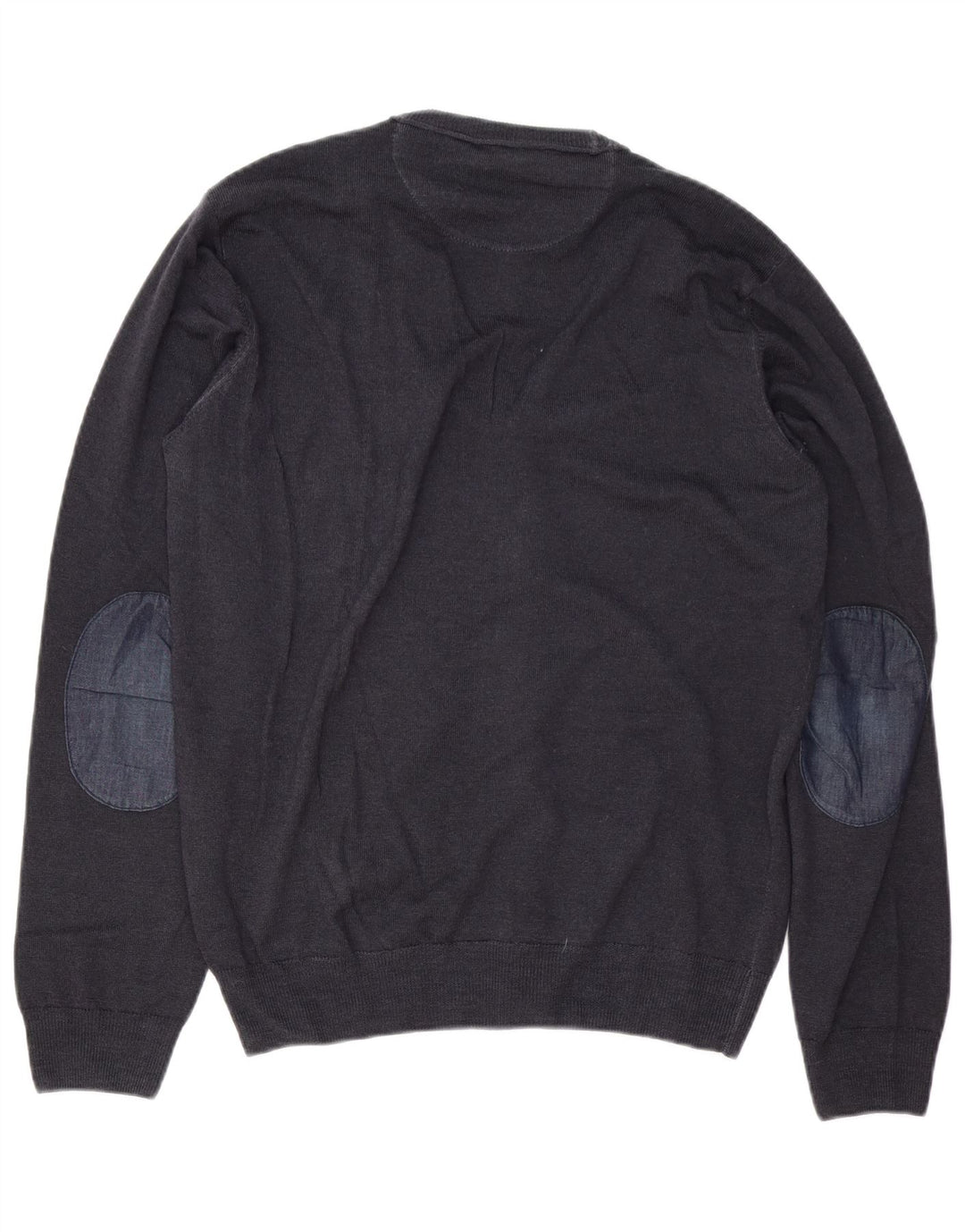 Trussardi Jeans Herren-Strickjacke aus mittelblauer Wolle in Marineblau