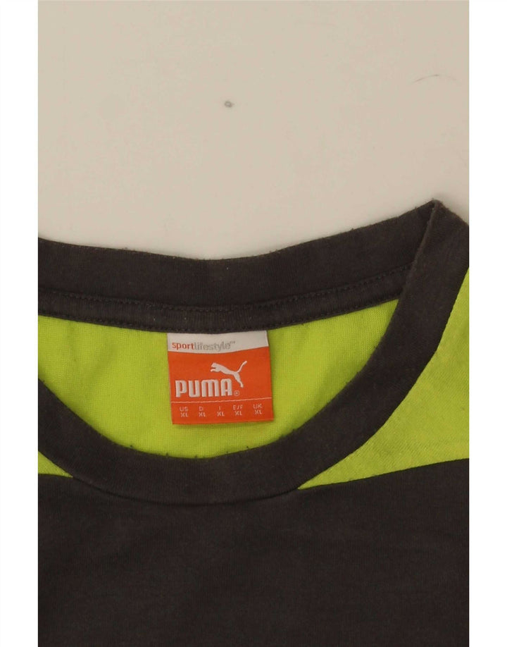 Puma Herren T-Shirt Top XL Grau Colourblock