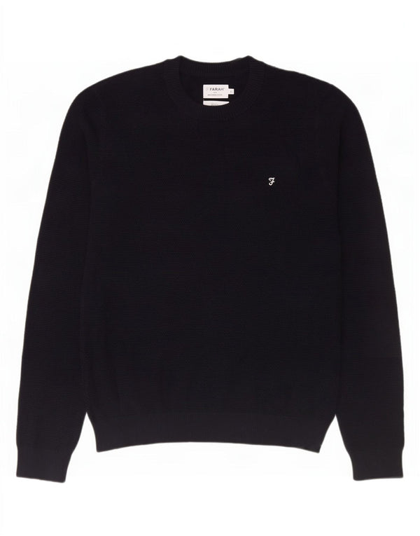 Farah Herren-Pullover mit Rundhalsausschnitt, moderne Passform, XL, marineblau, Baumwolle